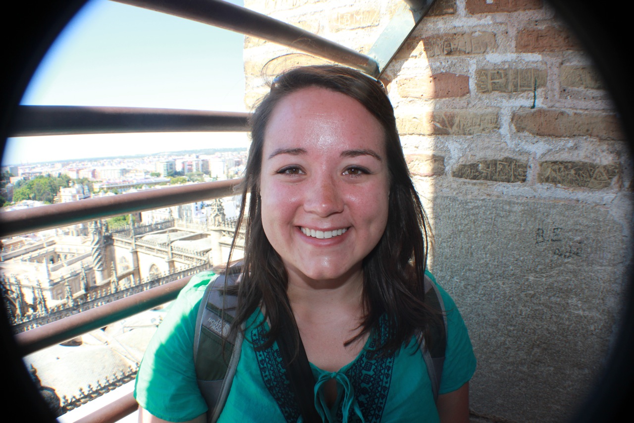 At the top of the Giralda, the bell tower of the Cathedral of Sevilla.