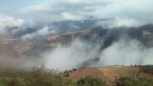 Clouds cover the High Atlas Mountains