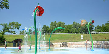 Water park on a summer day