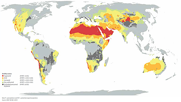 Drylands world map