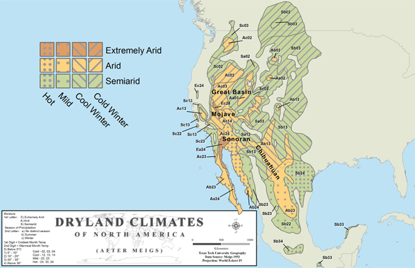 North America Dryland Climates after meigs